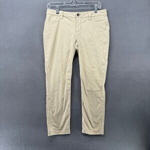 Eddie Bauer Womens P6 Khaki Cropped Pants Outdoor Travel Stretch Nylon